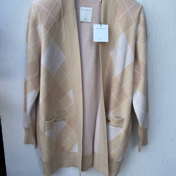 Sandro Paris Open Cardigan Womens 1 Small Wool Cashmere Blend Glenda Jumper $445 - Picture 4 of 11